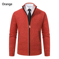 Autumn And Winter New Jersey Men's Casual Sports Coat Solid Color Stand Collar Wweater Grab Fleece Warm Zipper Cardigan - details 19