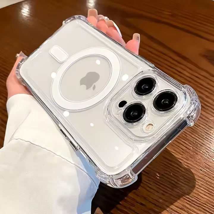 Funda Transparente Magsafe de Lujo Carga Inalámbrica A Prueba de Golpes Magnéticos - 1