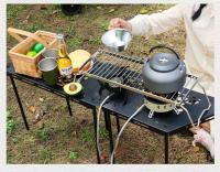 Barbacoa multifuncional plegable hoguera portátil camping parrilla de acero inoxidable, soporte para estufa de gas, parrilla para barbacoa al aire libre - details 13