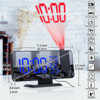 Reloj despertador Digital LED de mesa, relojes electrónicos de escritorio, despertador USB, Radio FM, proyector de tiempo, función de repetición - details 8