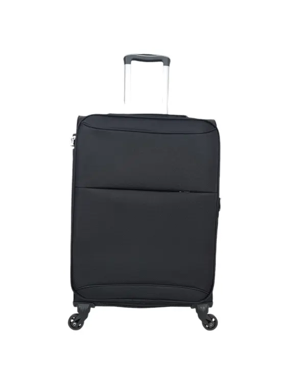 Maleta de viaje barata mediana Travel 8018 de tela Color Negro de 66 x 44 x 25 cm muy ligera 2,9 kg 4 ruedas giratorias 360º - 1