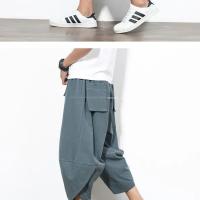 Pantalones Cortos de Lino para Hombre en Verano Estilo Étnico de Nailon, Moda de 9 Pulgadas, Ropa Casual de Fibra de Poliéster y Algodón para Adultos - details 3