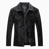 Otoño Invierno Casual chaqueta de cuero para hombres moda al aire libre versátil solapa Tops nuevo confort mantener caliente abrigos con estampado a prueba de viento hombres - details 1
