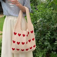 Nuevo bolso de punto bolso tejido amor bolso de las mujeres de gama alta exquisita lana portátil bolso de hombro bolsa de la compra - details 4