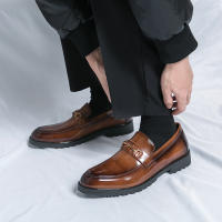 Zapatos de tacón bajo formales para hombre, mocasines informales antideslizantes, cómodos, transpirables, color negro y marrón, para fiesta de boda, Lea - details 15