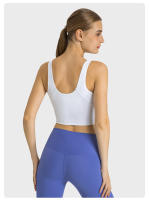 Sujetador Deportivo Inalámbrico SHINBENE para Mujer con Collar de Halter y Top de Yoga para Gimnasio con Bra Incorporado Sensación Desnuda en la Espalda - details 11