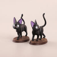 6pcs/set juguetes de acción de dibujos animados muñeca modelo conjunto gato negro juguetes regalo de cumpleaños de los niños micro paisaje ornamento decoración del hogar - details 0