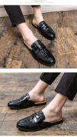 Nuevos zapatos casuales de moda para hombre hechos de piel de cocodrilo inglesa, suela de goma antideslizante, sandalias suaves y transpirables - details 9