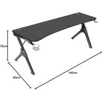 Ergonómica, Iluminación ARGB con Control Remoto, Fibra de Carbono, Alfombrilla XXL, Soporte para Auriculares - details 3
