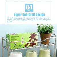 Estante organizador de cocina moderno, estante de almacenamiento para baño de doble capa, ahorro de espacio, gran capacidad, organizador de fregadero de cocina impermeable - details 12