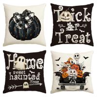 4 fundas de almohada para Halloween, decoración con diseño de calabaza y lunares, 45x45 cm - details 6