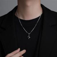 Collar de Acero Titanio Unisex con Zirconia y Estrellas Gemelas Diseño Exclusivo Hip-Hop Lujoso - details 3