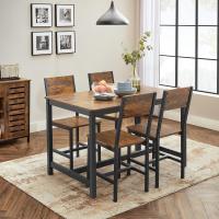 Sillas de Comedor, Juego de 4, Marco de Acero, Estilo Industrial, para Comedor, Salón, Cocina, Marrón Rústico y Negro - details 24