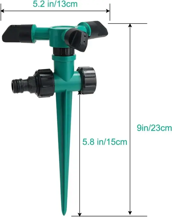 Aspersor automático de jardín, agua giratoria de riego agrícola de 360 ​​grados - 1