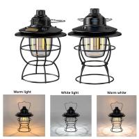 Linterna de Camping Retro para exteriores, lámpara colgante Vintage para jardín, Patio, decoración de fiesta de Navidad, tienda de carga USB, luz nocturna - details 0