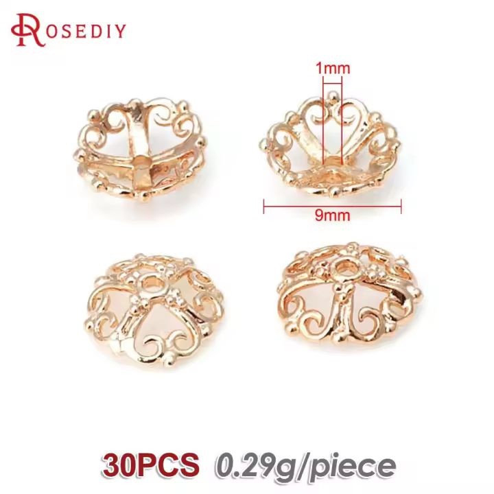 30 Uds. De cuentas cruzadas de latón de Color dorado y plateado de 9MM y 18K, tapas de borlas, fabricación de joyería de alta calidad, accesorios de joyería Diy - 1