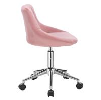 Silla de Oficina de Terciopelo Ajustable de Altura Silla Giratoria con Ruedas para Hogar y Oficina - details 2
