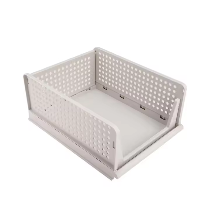 Cesta de armario de plástico plegable, caja de almacenamiento con cajón para cubierta de cama, con caja de clasificación de ropa separada extraíble - 1