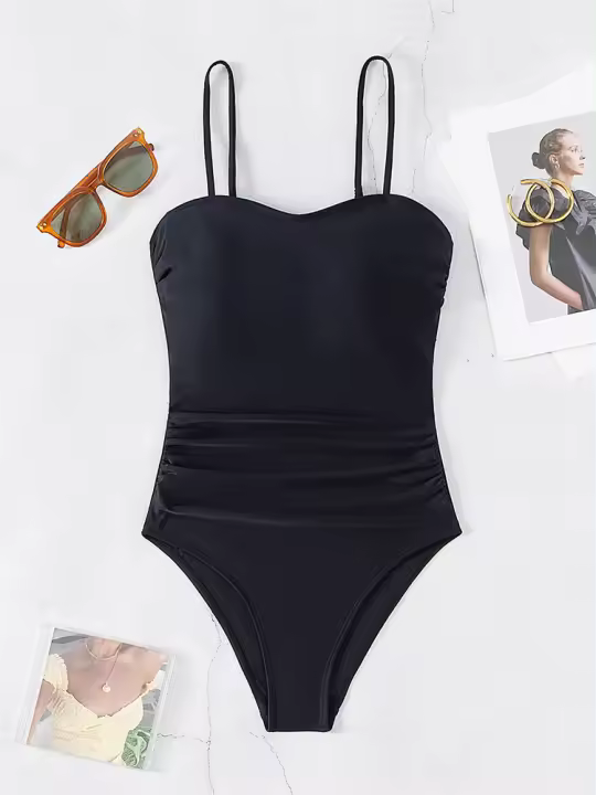 Traje de baño sexy de una pieza para mujer con camisola, sin espalda, traje de baño de playa, - 1