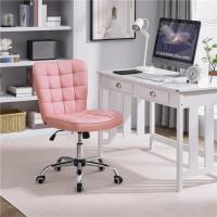 Silla de Oficina sin Reposabrazo Silla Oficina Tapizada de Cuero PU Silla con Ruedas Silla Ergonómica Base Metal Blanca - details 36