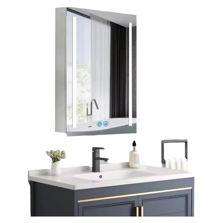 Espejo LED con Luz Colgante de Baño, Antivaho, 3 Colores, Regulable, 50 x 70 cm - 1