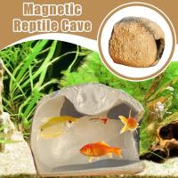 Cueva para acuario, casa de refugio para pecera, pecera desmontable magnética, residencia decorativa para camarones, cueva magnética para reptiles - details 2
