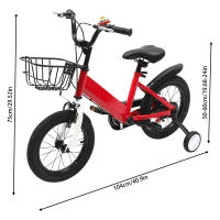 Bicicleta para niños de 14 pulgadas, bici para niños de 3 a 5 años, con ruedas de entrenamiento, cesta ajustable en altura - details 9