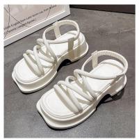 Sandalias de mujer, suela gruesa suave informal retro, cómodos zapatos de vacaciones con correa en el tobillo - details 10