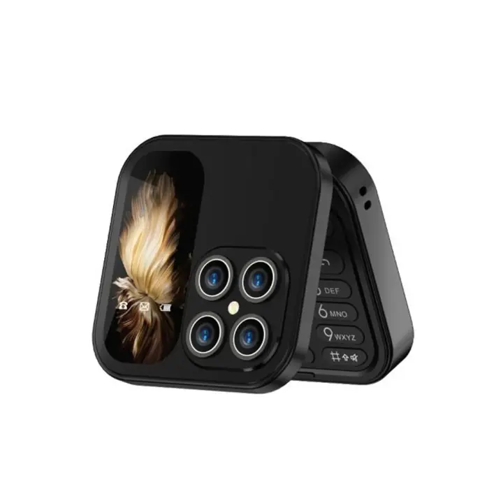 Mini teléfono móvil I17pro con tapa, Radio FM, tarjeta Dual, modo de espera Dual, plegable, linterna, voz, Clamshell, MP3 - 1