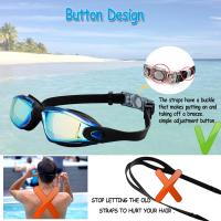 Gafas de Natación con Protección UV,Lentes de Silicona HD Ajustables,Gafas de Buceo para Mujer, Hombre, Adultos y Niños 13 + - details 2
