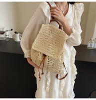 Bolso de paja para mujer, mochila de paja, moda, día trenzado, playa, verano - details 4