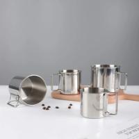 Taza de acero inoxidable plegable para acampar al aire libre, mosquetón portátil, tazas de Camping para el hogar, tazas de bote - details 5