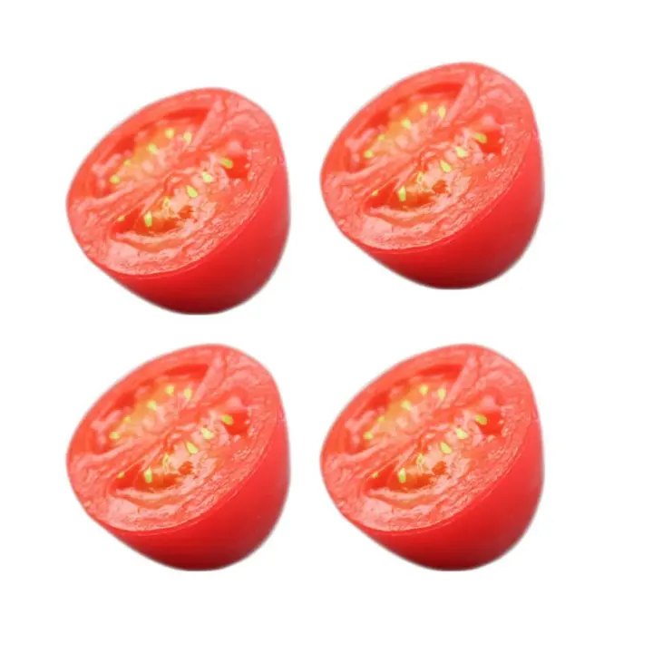 4 Uds. De tomate cherry Artificial, accesorios decorativos, tomate falso realista, modelo de comida divertida, fruta de imitación, decoración del hogar - 1