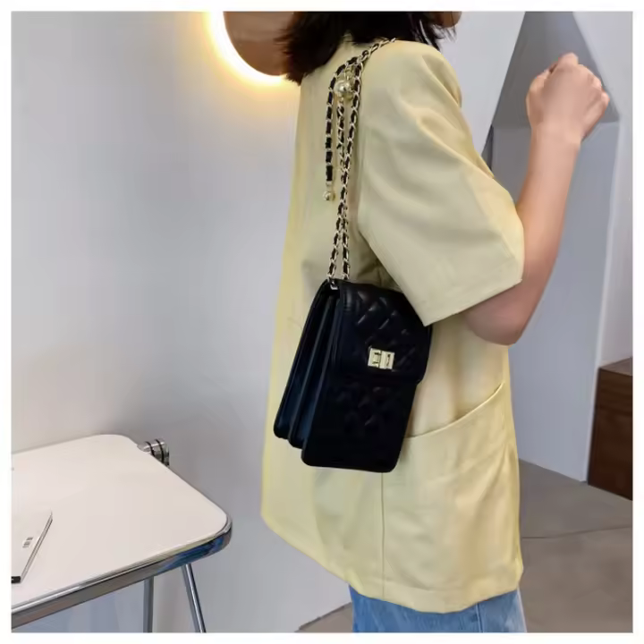 2025 nuevo bolso de las mujeres, bolso de hombro crossbody para damas, bolso del teléfono móvil de la cadena, estilo urbano simple - 1