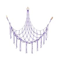Hamaca de juguete de peluche bohemia, forma Triangular, cesta de almacenamiento de malla colgante, red de pared con borlas de algodón para dormitorio y sala de estar - details 26