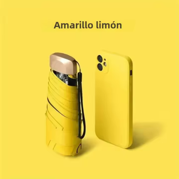 Sombrilla De Bolsillo Mini Protector Solar Y UV Sombrilla Plegable De Vinilo Para Protección Contra El Sol Y Lluvia - 1