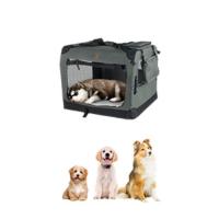 VOUNOT. ®   Jaula para Perros de Alambre Metálico de 2 Puertas, Caja para Perros con Tapa, Perrera Plegable con Bandeja de Plástico Extraíble y Asa de Transporte, 92x58x64cm, Negro - details 9