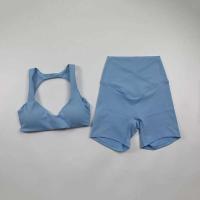 Conjunto de Yoga de 2 Piezas para Mujeres Sujetador Deportivo Abierto, Shorts de Cintura Cruzada, Traje de Entrenamiento Fiess de Alta Elasticidad Conjunto de Gimnasio - details 7