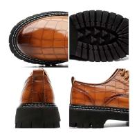 Zapatos de vestir gruesos hechos a mano para hombre, informales, de cuero, de alta calidad, color negro, para fiesta de lujo - details 17