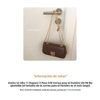 Bolso bandolera retro 2025 para mujer con cadena dorada, ligero y a la moda, cadena española. - details 0