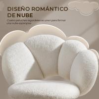 Silla de Escritorio Ergonómica Diseño Nube en Tejido Bouclé Altura Ajustable Ruedas Giratorias - details 5