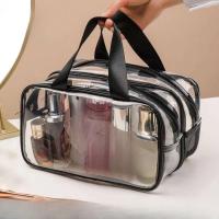 Bolsa de almacenamiento para lavado de baño, maquillaje, separación en seco y húmedo, resistente al desgaste, impermeable, transparente, Simple, de doble capa - details 2