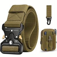 Cinturón de Deporte de Combinación con Hebilla de Serpiente Imitación para Hombres Estilo Casual y Tendencia para Actividades al Aire Libre y Turismo - details 1