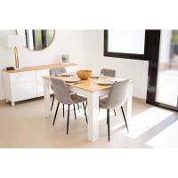 Comedor, Modelo Denver, para salón, Cocina, Acabado Blanco y Cambria, Dimensiones 138 (Largo) x 90 (Ancho) x 75 (Alto) (Blanco/Madera) - details 8