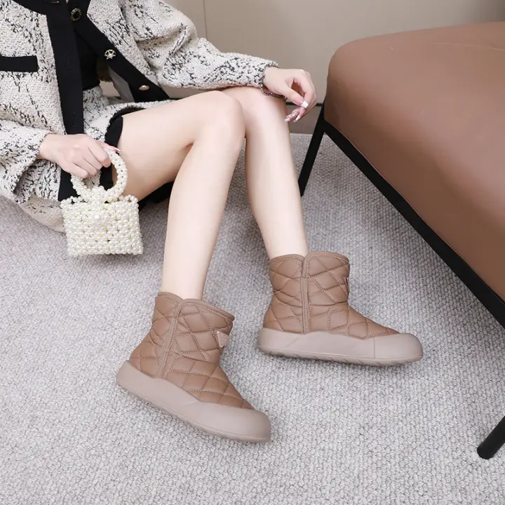 Nuevas botas de nieve de suela gruesa que realzan los zapatos calientes engrosados ​​de terciopelo versátil casual - 1