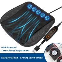 Cojín de ventilación con puerto USB, almohadilla de enfriamiento transpirable de verano para todos los asientos de automóvil, sillas de hogar y oficina, azul marino - details 14