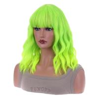 Peluca con flecos verdes, reemplazo de cabello falso natural para mujeres, peinado diario para niñas - details 5