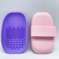 Almohadilla de limpieza de silicona mango con esquinas redondeadas placa de limpieza jabón de silicona caja de asfalto almohadilla de limpieza herramientas de maquillaje belleza limpieza - details 3