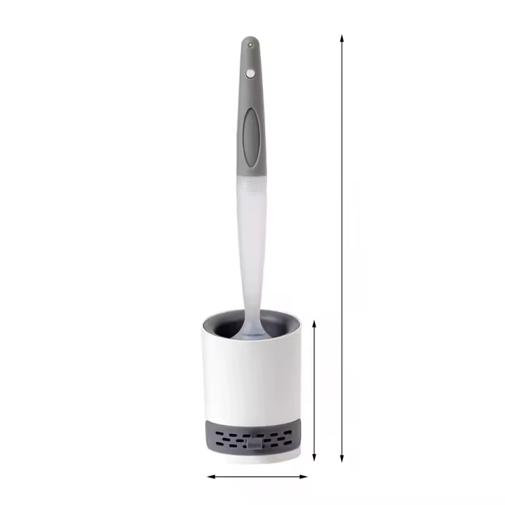 Juego De Cepillo De Inodoro Recargable Con Soporte Montado En La Pared Silicona TPR Para Limpieza De Esquinas Herramientas De Baño - 1