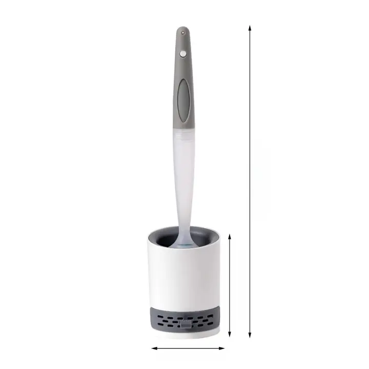 Juego De Cepillo De Inodoro Recargable Con Soporte Montado En La Pared Silicona TPR Para Limpieza De Esquinas Herramientas De Baño - 1
